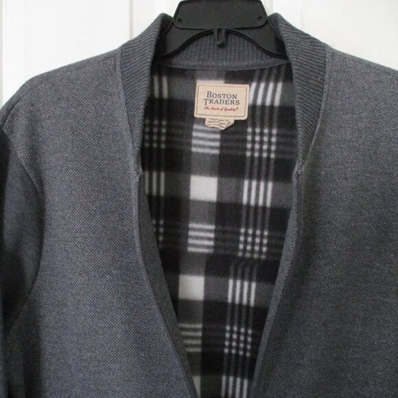 Boston Traders Mens L/S Gray Knit Flannel Lined Full Zip Sweater NWOT - Size XL - Picture 3 of 3